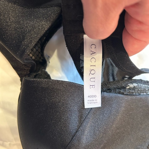 Cacique Black Lightly Lined Balconette 40DD - Picture 5 of 6